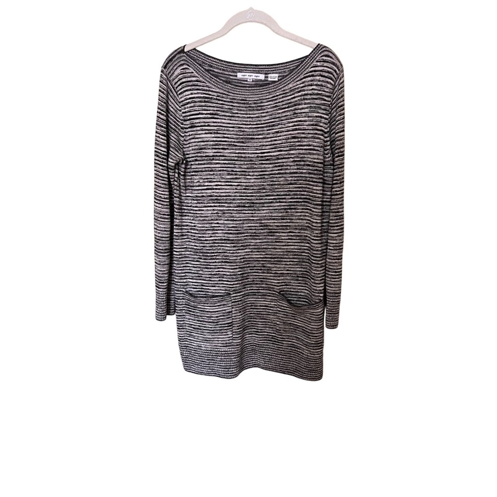 Eight Eight Eight Striped Long Sleeve Sweater‎ Dress Small Pockets black white